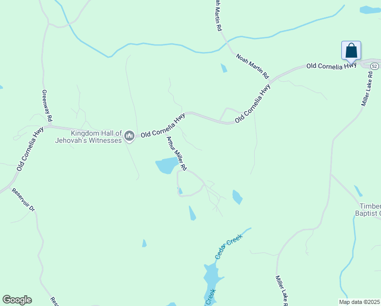 map of restaurants, bars, coffee shops, grocery stores, and more near 4151 Arthur Miller Road in Gainesville
