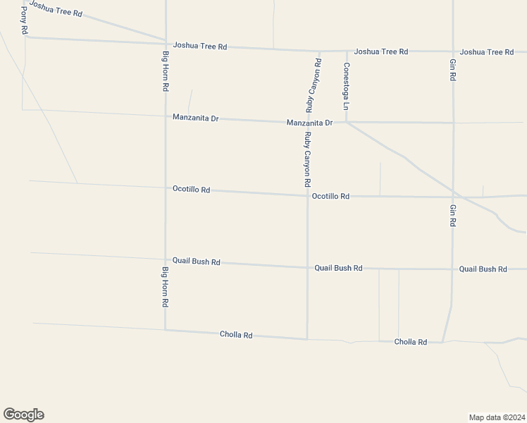 map of restaurants, bars, coffee shops, grocery stores, and more near Ocotillo Road in San Bernardino County