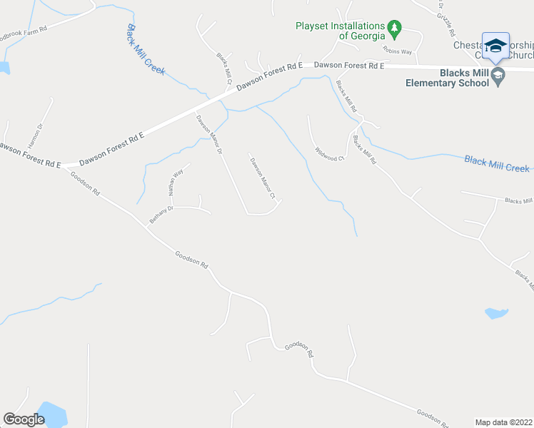 map of restaurants, bars, coffee shops, grocery stores, and more near 46 Dawson Manor Way in Dawsonville