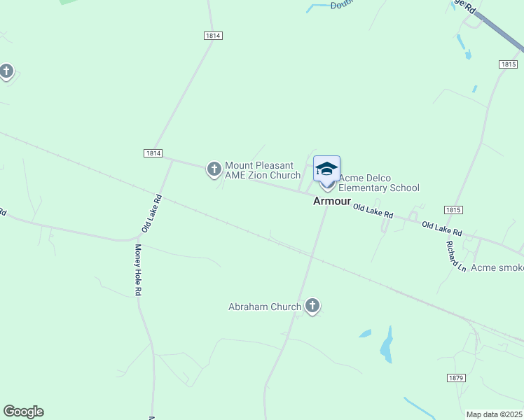 map of restaurants, bars, coffee shops, grocery stores, and more near 16108 Old Lake Road in Riegelwood