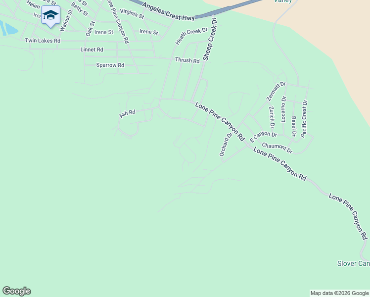 map of restaurants, bars, coffee shops, grocery stores, and more near 5203 Desert View Drive in Wrightwood