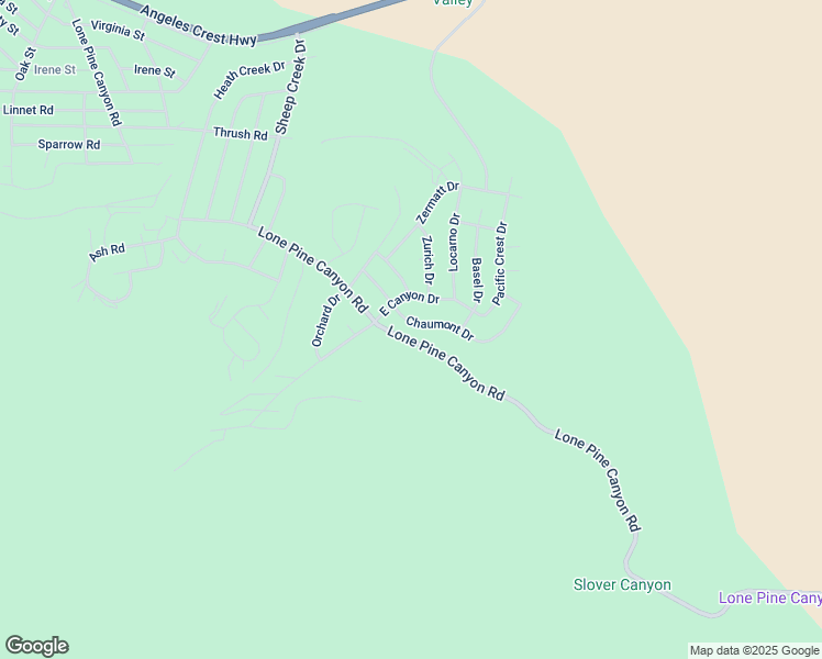 map of restaurants, bars, coffee shops, grocery stores, and more near 5323 Chaumont Drive in Wrightwood