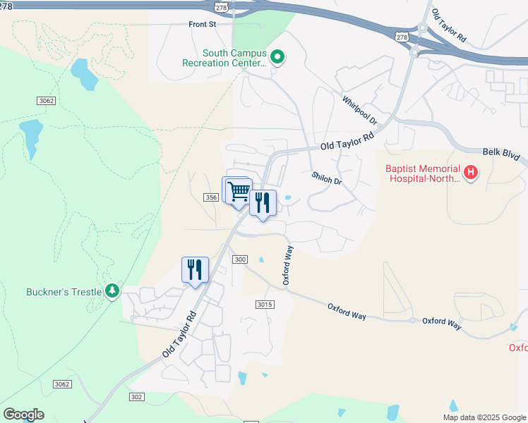 map of restaurants, bars, coffee shops, grocery stores, and more near 112 Old Taylor Road in Oxford