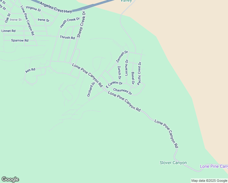 map of restaurants, bars, coffee shops, grocery stores, and more near 5323 Chaumont Drive in Wrightwood