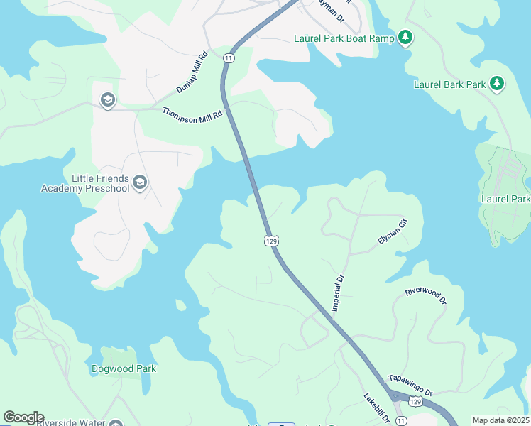 map of restaurants, bars, coffee shops, grocery stores, and more near Cleveland Highway in Gainesville