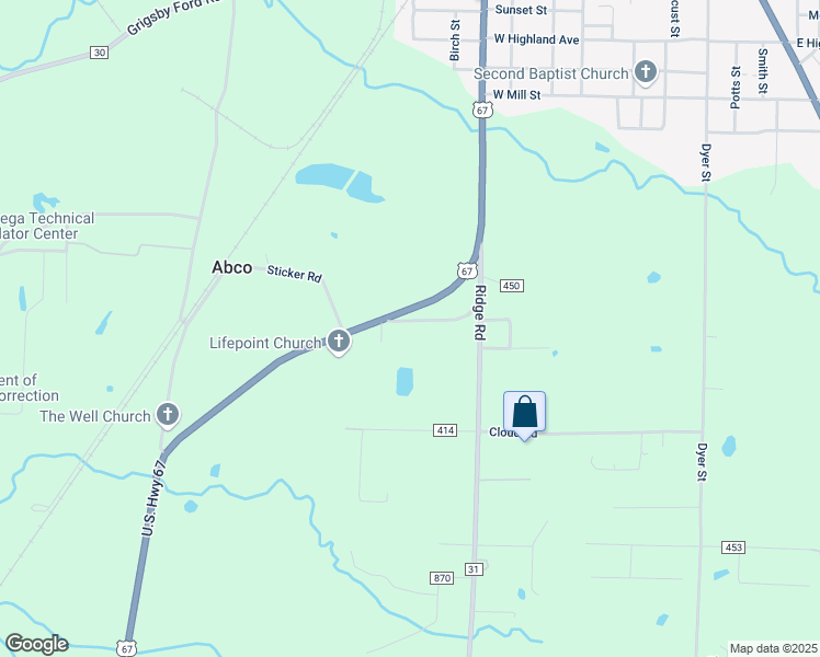 map of restaurants, bars, coffee shops, grocery stores, and more near 121 Russellville Road in Malvern