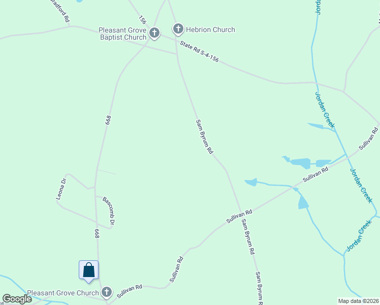 map of restaurants, bars, coffee shops, grocery stores, and more near 597 Sam Byrum Road in Iva