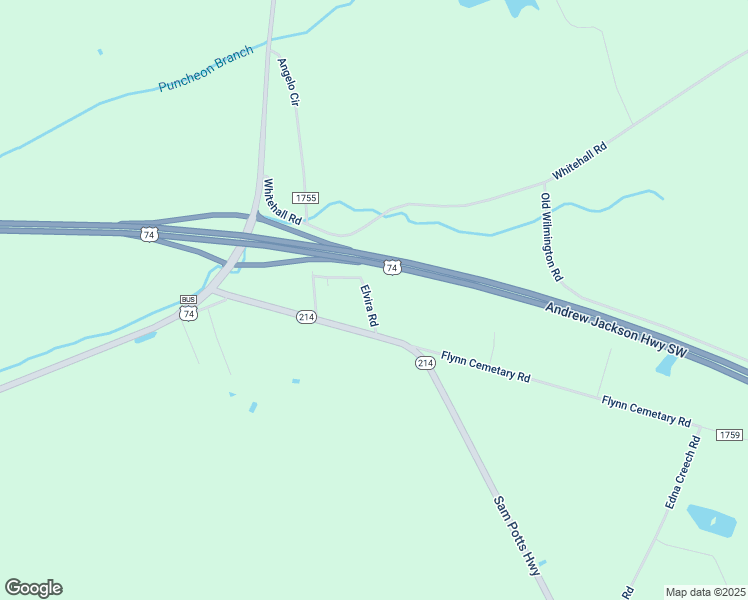 map of restaurants, bars, coffee shops, grocery stores, and more near 850 Sam Potts Highway in Whiteville