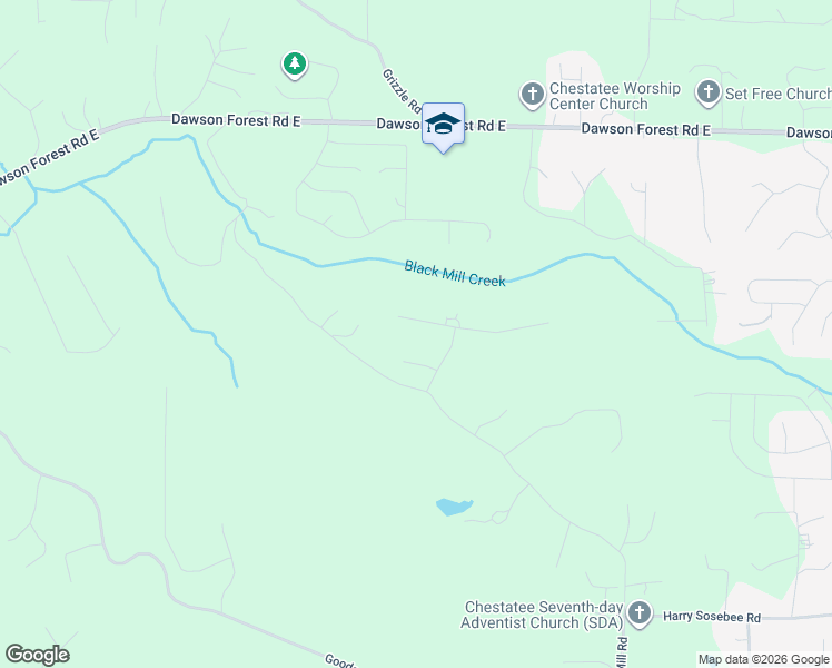 map of restaurants, bars, coffee shops, grocery stores, and more near 65 Blacks Mill Trce West in Dawsonville
