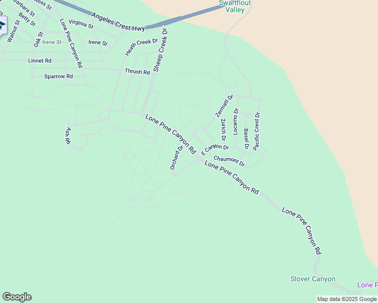 map of restaurants, bars, coffee shops, grocery stores, and more near 5342 Lone Pine Canyon Road in Wrightwood