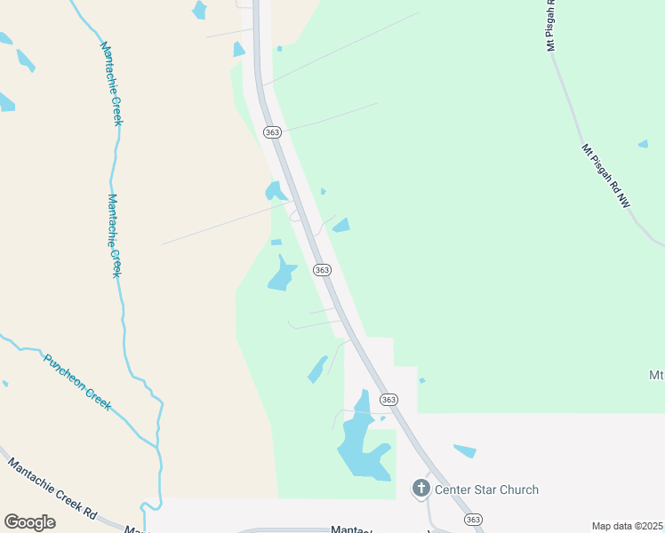 map of restaurants, bars, coffee shops, grocery stores, and more near 7540 Highway 363 in Mantachie