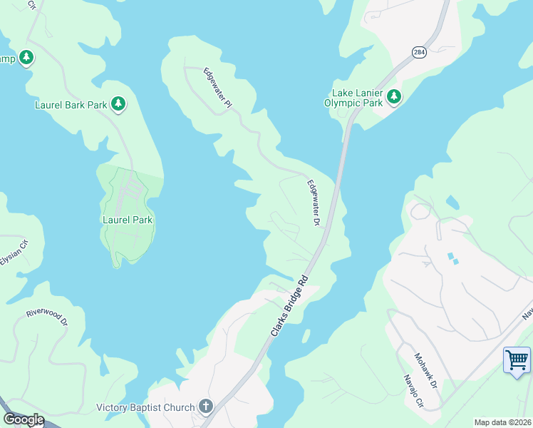 map of restaurants, bars, coffee shops, grocery stores, and more near 3000 Clarks Bridge Road in Gainesville