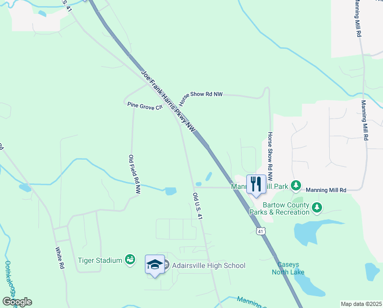 map of restaurants, bars, coffee shops, grocery stores, and more near 5268 Joe Frank Harris Parkway Northwest in Adairsville