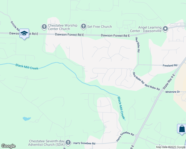 map of restaurants, bars, coffee shops, grocery stores, and more near 39 Pinebridge Drive in Dawsonville