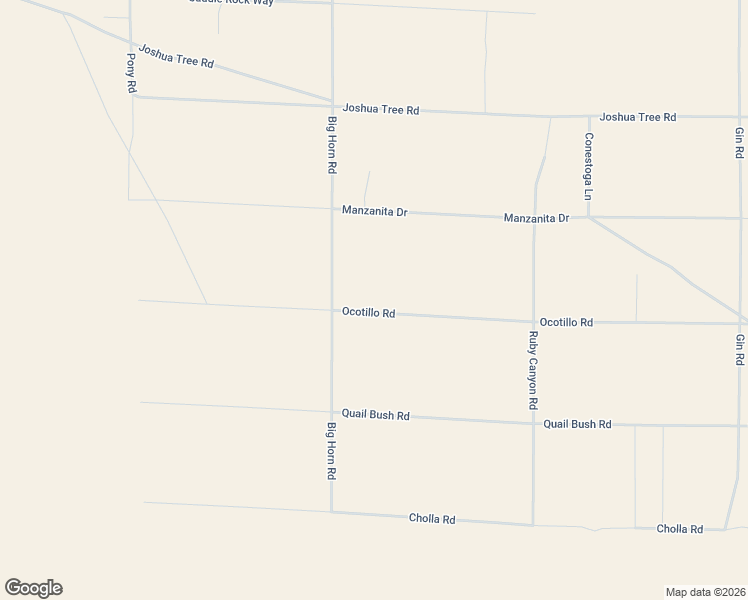 map of restaurants, bars, coffee shops, grocery stores, and more near 48590 Ocotillo Road in Johnson Valley
