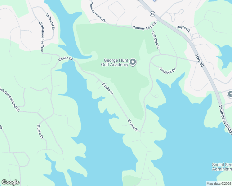 map of restaurants, bars, coffee shops, grocery stores, and more near 512 East Lake Drive in Gainesville