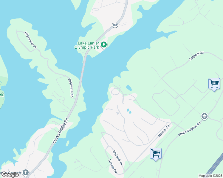 map of restaurants, bars, coffee shops, grocery stores, and more near 3208 Lake Road Circle in Gainesville
