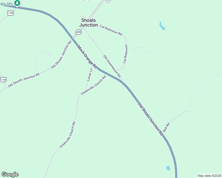 map of restaurants, bars, coffee shops, grocery stores, and more near 105 Greenville Church Road in Donalds