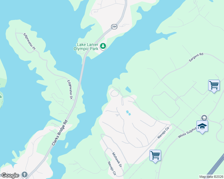 map of restaurants, bars, coffee shops, grocery stores, and more near 3208 Lake Road Circle in Gainesville