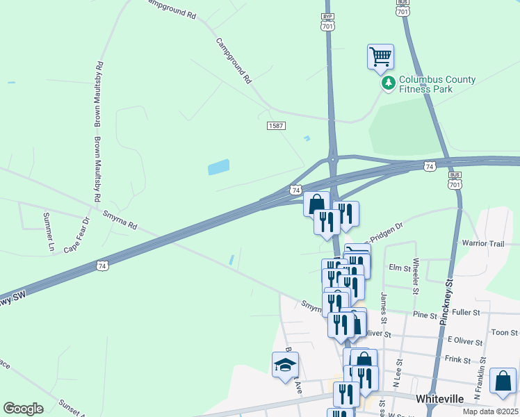 map of restaurants, bars, coffee shops, grocery stores, and more near in 