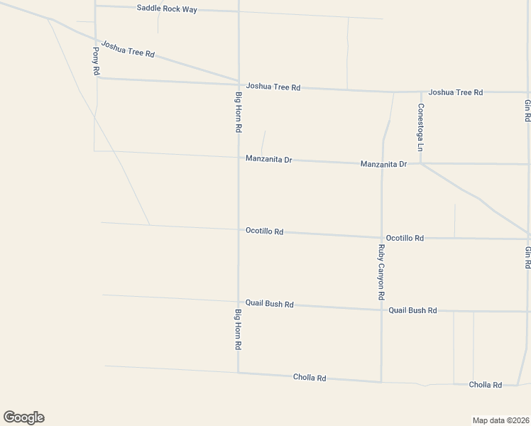 map of restaurants, bars, coffee shops, grocery stores, and more near 48590 Ocotillo Road in Johnson Valley