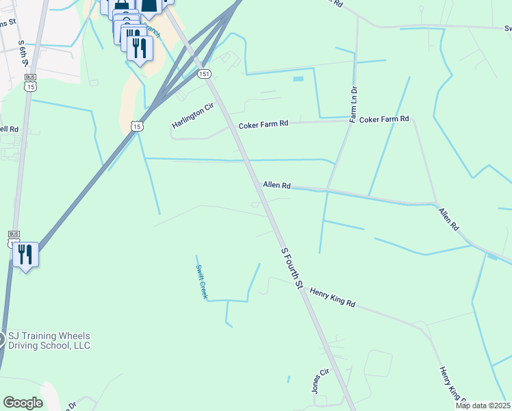 map of restaurants, bars, coffee shops, grocery stores, and more near 1516 South Fourth Street in Hartsville