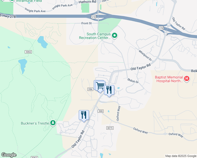 map of restaurants, bars, coffee shops, grocery stores, and more near 129 County Road 3088 in Oxford