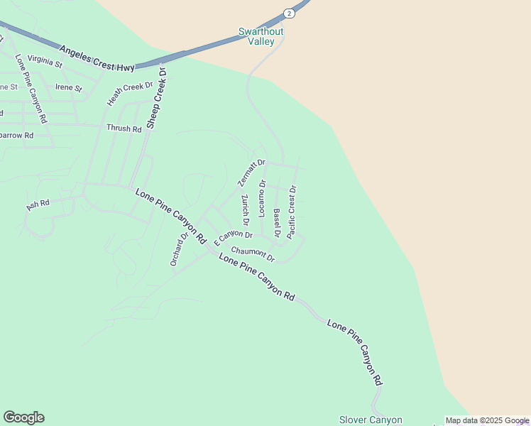 map of restaurants, bars, coffee shops, grocery stores, and more near 5419 Locarno Drive in Wrightwood