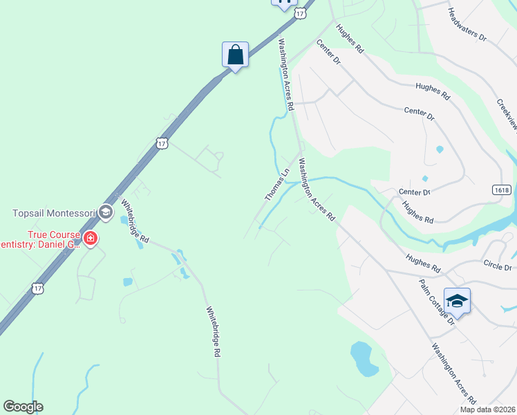 map of restaurants, bars, coffee shops, grocery stores, and more near 111-362 Thomas Lane in Hampstead