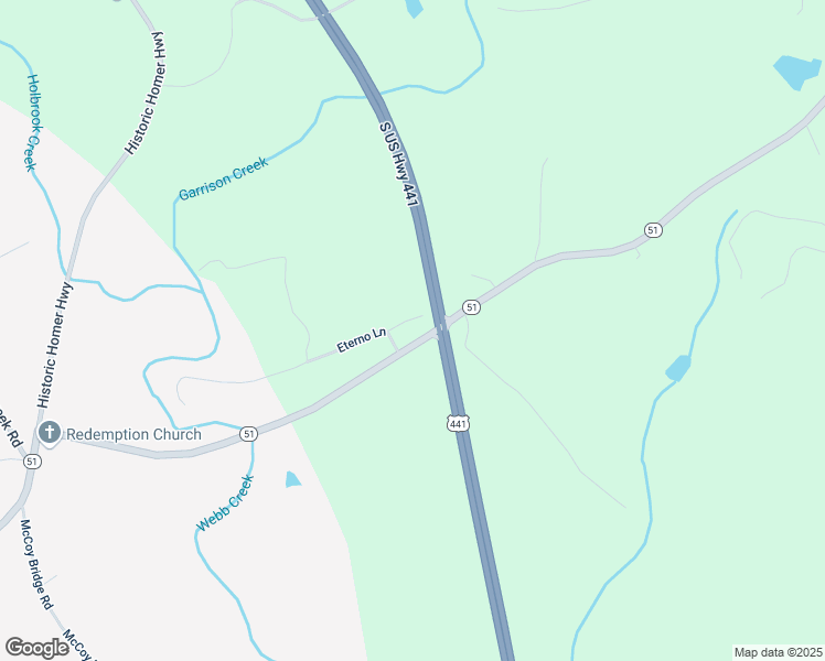 map of restaurants, bars, coffee shops, grocery stores, and more near 108 Old Highway 51 North in Homer