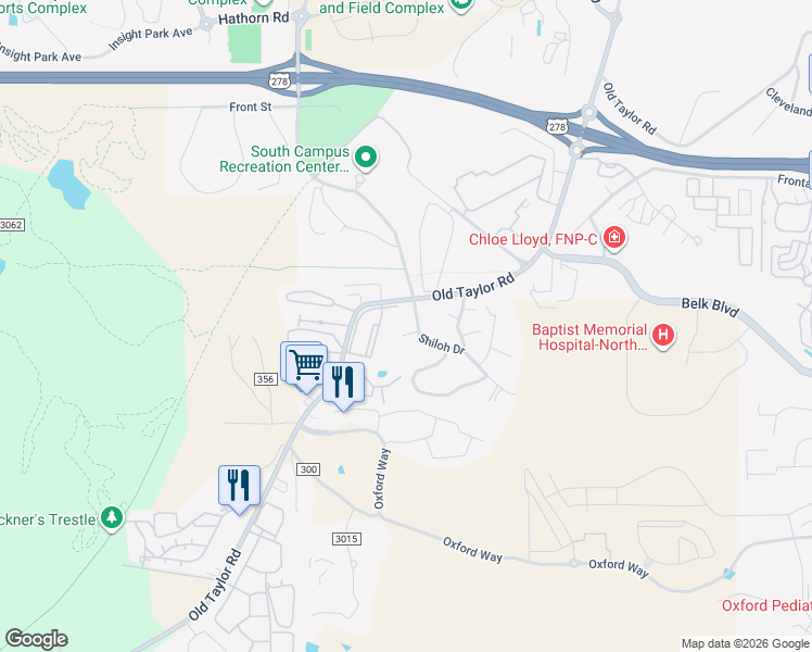 map of restaurants, bars, coffee shops, grocery stores, and more near 201 Wilson Cove in Oxford