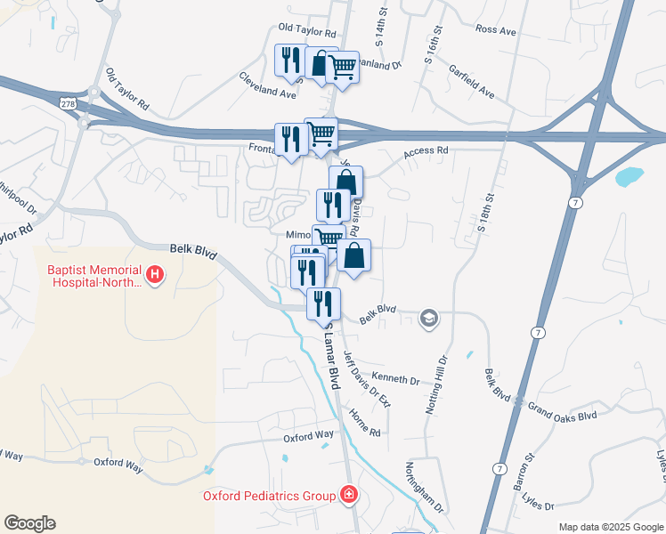map of restaurants, bars, coffee shops, grocery stores, and more near 101 Alderson Rd in Oxford
