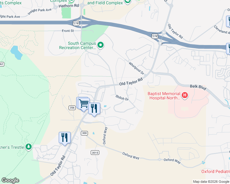 map of restaurants, bars, coffee shops, grocery stores, and more near 201 Wilson Cove in Oxford