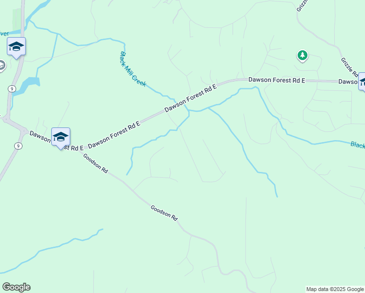map of restaurants, bars, coffee shops, grocery stores, and more near 214 Dawson Manor Drive in Dawsonville