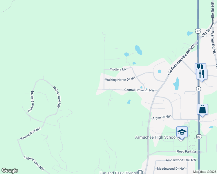map of restaurants, bars, coffee shops, grocery stores, and more near 7 Battle Farm Road Northwest in Rome