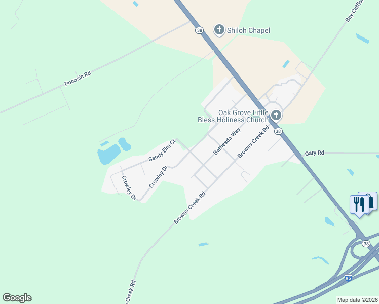 map of restaurants, bars, coffee shops, grocery stores, and more near 200 Crowley Drive in Latta