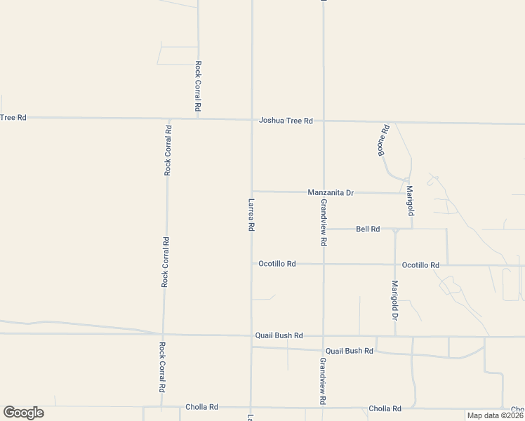 map of restaurants, bars, coffee shops, grocery stores, and more near 5457 Larrea Road in Johnson Valley