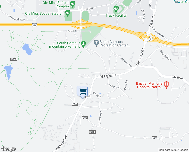 map of restaurants, bars, coffee shops, grocery stores, and more near 105 Private Road 3085 in Oxford