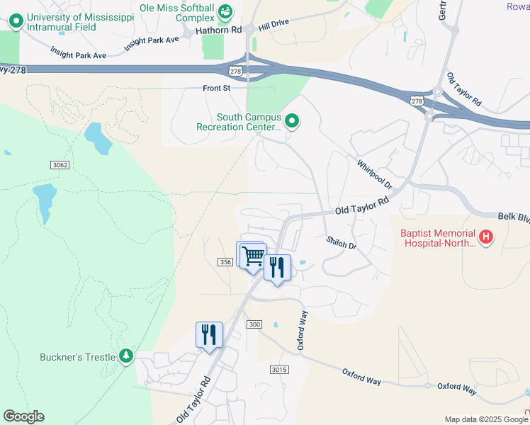 map of restaurants, bars, coffee shops, grocery stores, and more near 80 Old Taylor Road in Lafayette Springs