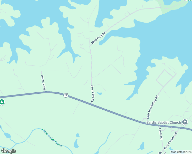map of restaurants, bars, coffee shops, grocery stores, and more near 204 Elrod Ferry Road in Hartwell