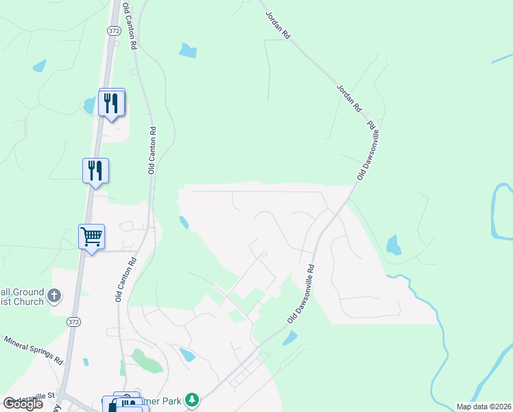 map of restaurants, bars, coffee shops, grocery stores, and more near 430 Tom Avery Drive in Ball Ground
