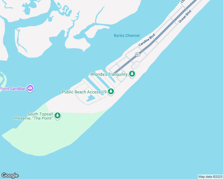 map of restaurants, bars, coffee shops, grocery stores, and more near 1904 Ocean Boulevard in Topsail Beach