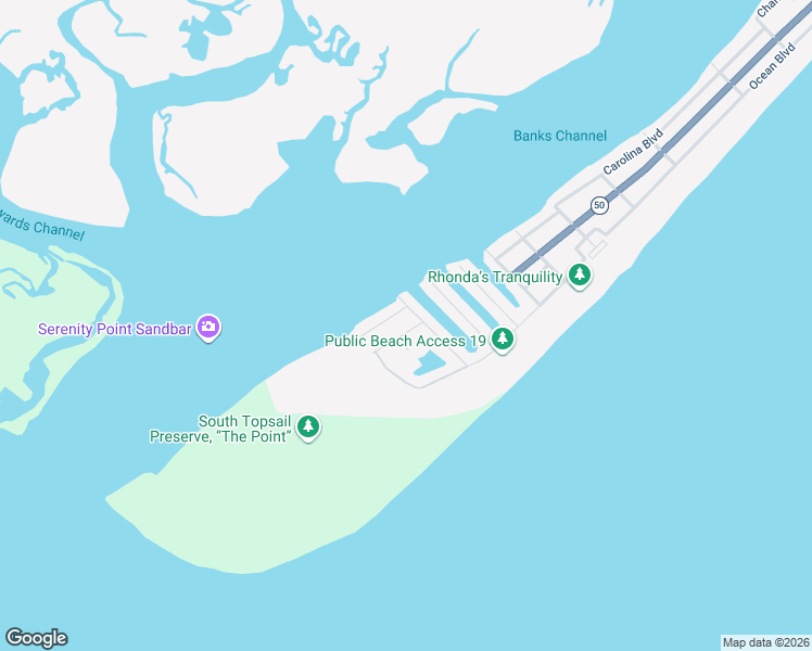 map of restaurants, bars, coffee shops, grocery stores, and more near 2121 Inlet Avenue in Holly Ridge