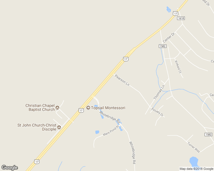 map of restaurants, bars, coffee shops, grocery stores, and more near 13150 US Highway 17 North in Hampstead