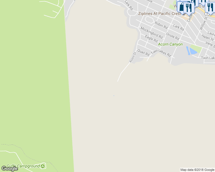 map of restaurants, bars, coffee shops, grocery stores, and more near 5522 Acorn Drive in Wrightwood