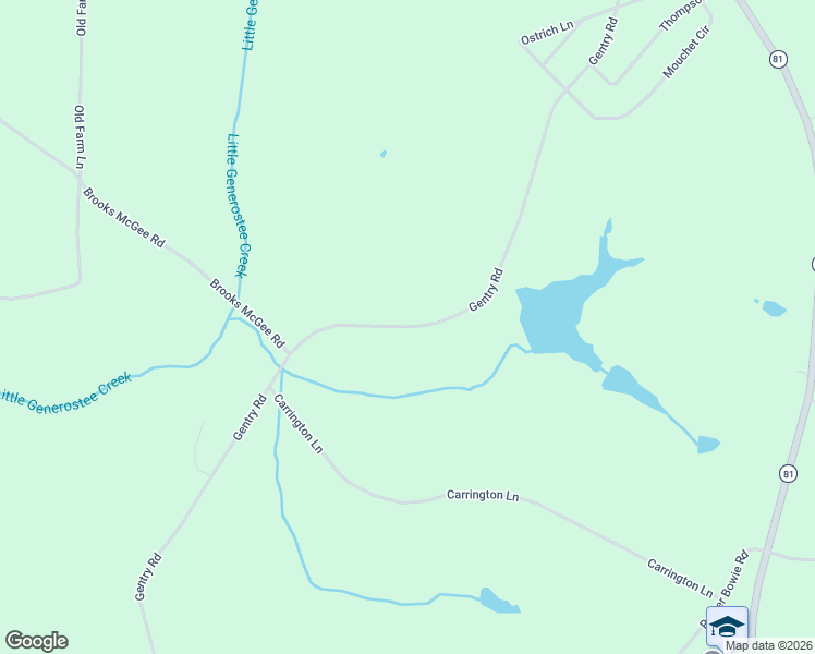 map of restaurants, bars, coffee shops, grocery stores, and more near 2820 Gentry Road in Starr