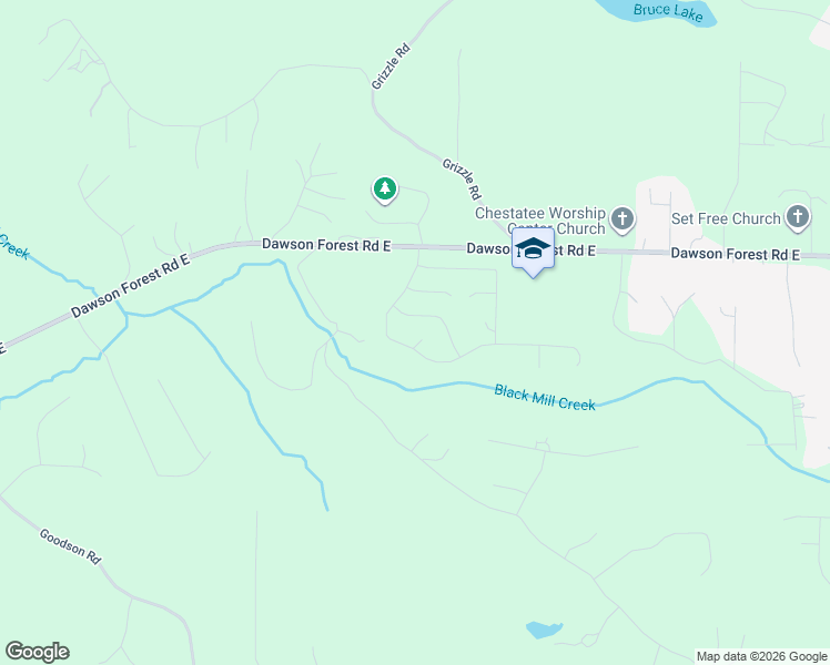 map of restaurants, bars, coffee shops, grocery stores, and more near 136 Softwood Court in Dawsonville