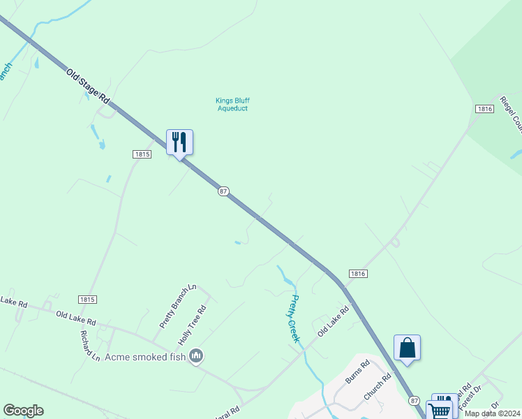 map of restaurants, bars, coffee shops, grocery stores, and more near 3986 Old Stage Road in Riegelwood