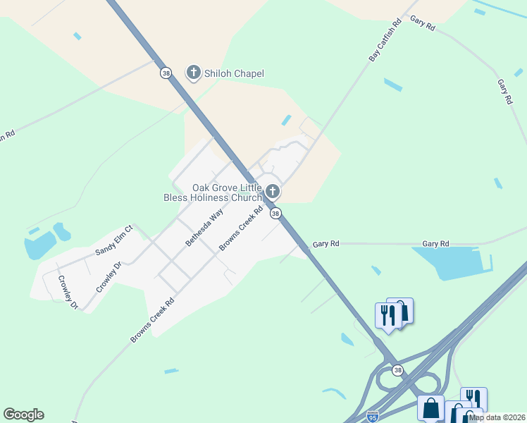 map of restaurants, bars, coffee shops, grocery stores, and more near 1627 South Carolina 38 in Latta