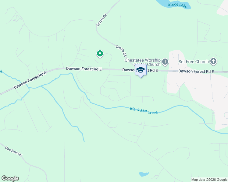 map of restaurants, bars, coffee shops, grocery stores, and more near 136 Softwood Court in Dawsonville